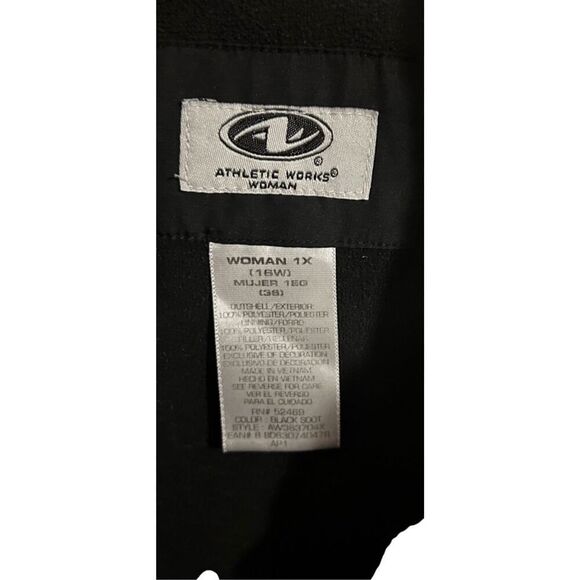 Althletic Works Woman Women’s Size 1X Black Quilted Zip Up Vest Pockets - Picture 7 of 12